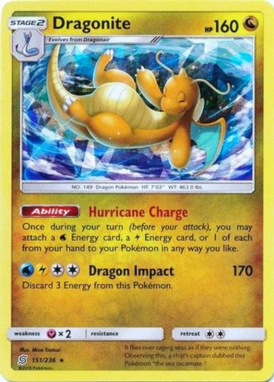 Dragonite - 151/236 (Cracked Ice Holo) card art