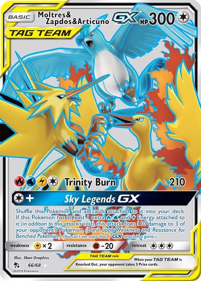 Moltres & Zapdos & Articuno GX (Full Art) card art