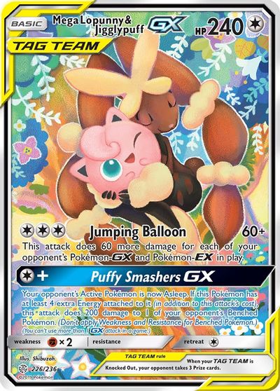 Mega Lopunny & Jigglypuff GX (Alternate Full Art) card art