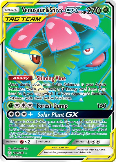 Venusaur & Snivy GX (Full Art) card art