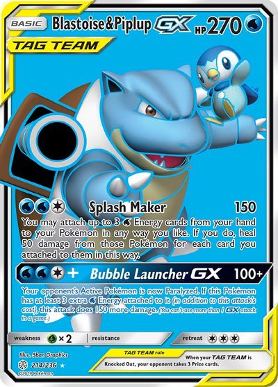 Blastoise & Piplup GX (Full Art) card art