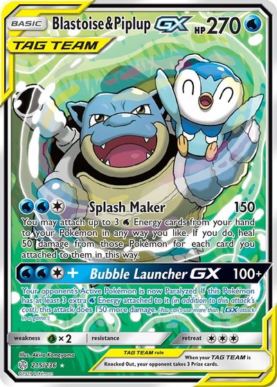 Blastoise & Piplup GX (Alternate Full Art) card art