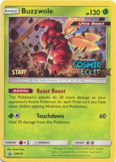 Buzzwole - SM218 (Prerelease) [Staff] card art