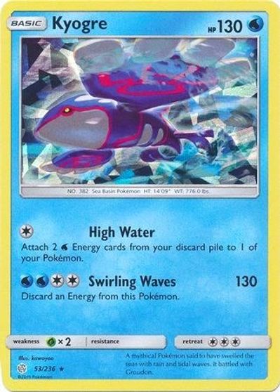 Kyogre - 53/236 (Cracked Ice Holo) card art
