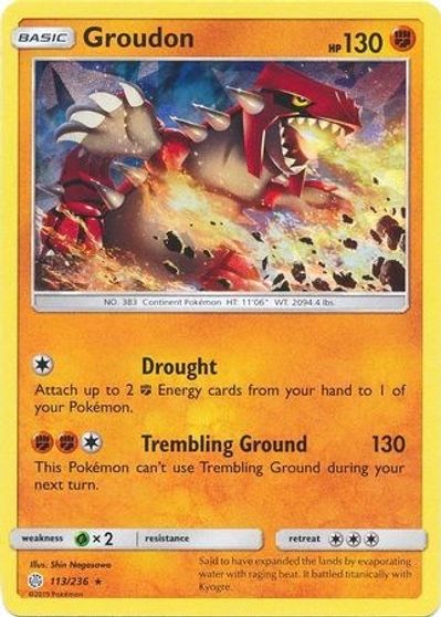 Groudon - 113/236 (Cracked Ice Holo) card art