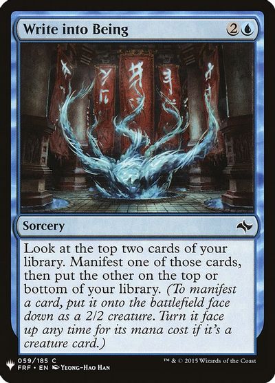 Write into Being card art