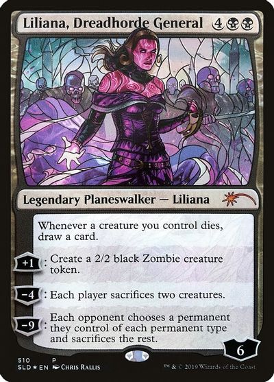 Liliana, Dreadhorde General (Stained Glass) card art