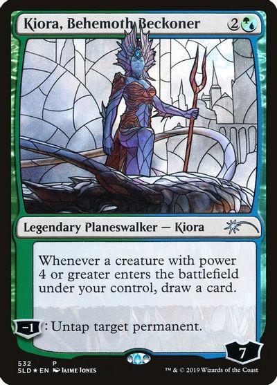 Kiora, Behemoth Beckoner (Stained Glass) card art