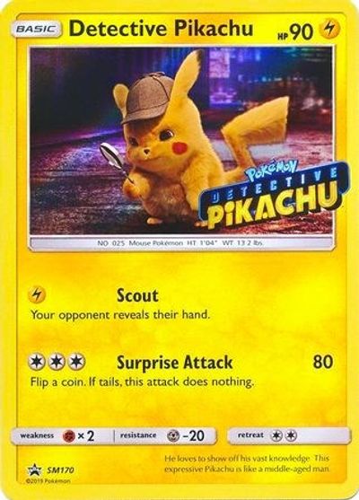 Detective Pikachu - SM170 (Stamped) card art