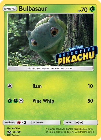 Bulbasaur - SM198 (Detective Pikachu Stamped) card art