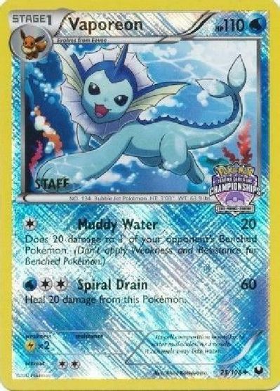 Vaporeon - 25/108 (State Championships) [Staff] card art