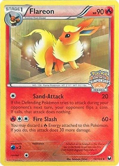 Flareon - 12/108 (Regional Championships) card art
