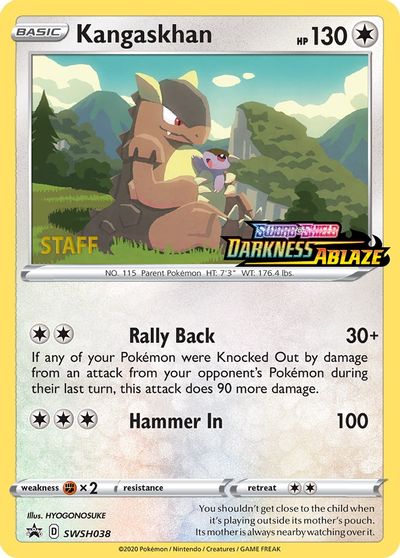 Kangaskhan - SWSH038 (Prerelease) [Staff] card art
