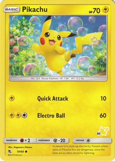 Pikachu - 19/68 (#30 Pikachu Stamped) card art