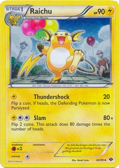 Raichu - 40/99 (Cosmos Holo) card art