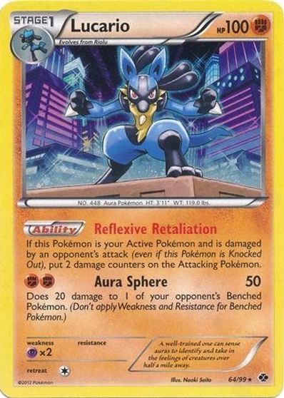 Lucario - 64/99 (Cosmos Holo) card art