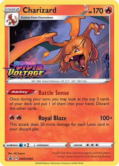 Charizard - SWSH066 (Prerelease) card art