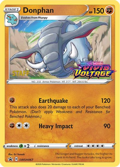 Donphan - SWSH067 (Prerelease) [Staff] card art