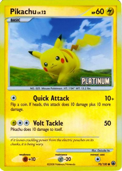Pikachu - 70/100 [Platinum] card art