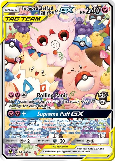 Togepi & Cleffa & Igglybuff GX - 143a/236 card art