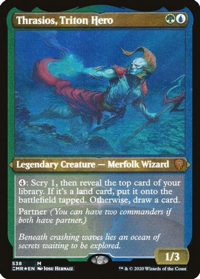 Thrasios, Triton Hero (Foil Etched) card art