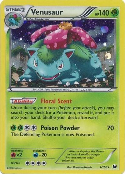 Venusaur - 3/108 (Cosmos Holo) card art