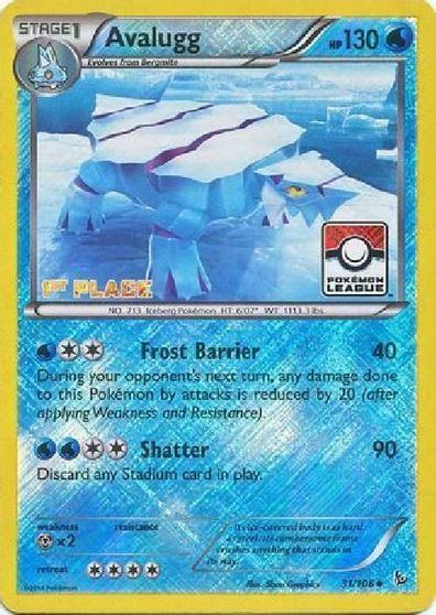 Avalugg - 31/106 (Pokemon League) [1st Place] card art