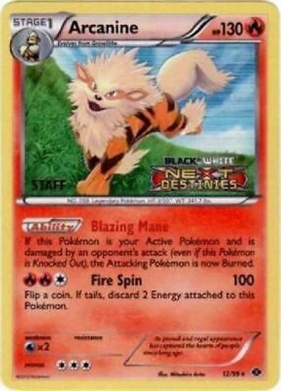 Arcanine - 12/99 (Prerelease) [Staff] card art