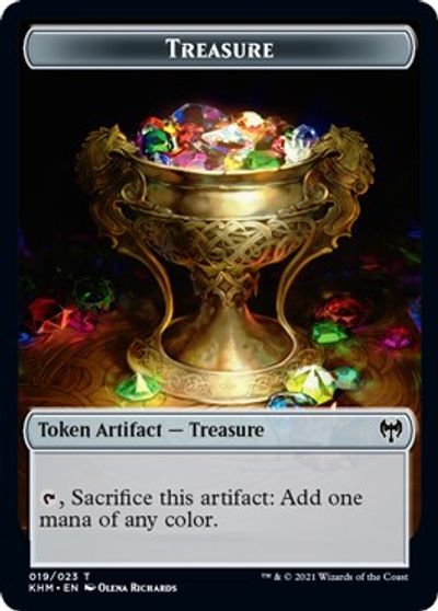 Treasure // Emblem - Kaya the Inexorable Double-Sided Token card art