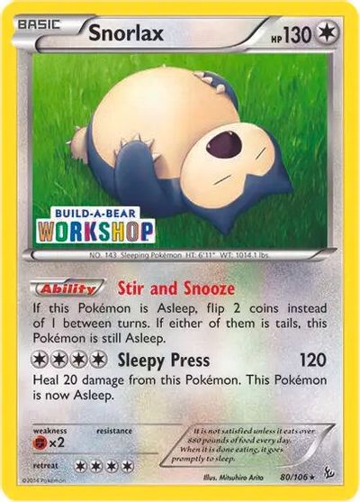 Snorlax - 80/106 (Build-a-Bear Workshop Exclusive) card art