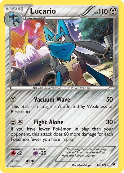 Lucario - 63/124 (Cosmos Holo) card art