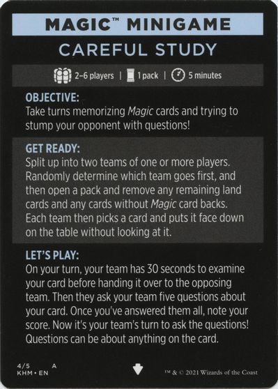 Magic Minigame: Careful Study card art
