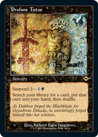 Profane Tutor (Retro Frame) (Foil Etched) card art