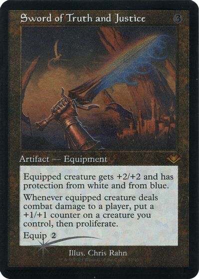 Sword of Truth and Justice (Retro Frame) (Foil Etched) card art