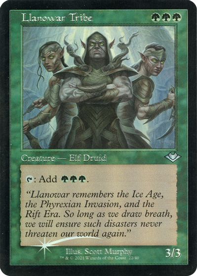 Llanowar Tribe (Retro Frame) (Foil Etched) card art