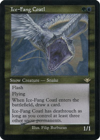 Ice-Fang Coatl (Retro Frame) (Foil Etched) card art
