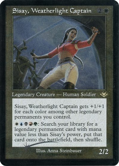 Sisay, Weatherlight Captain (Retro Frame) (Foil Etched) card art