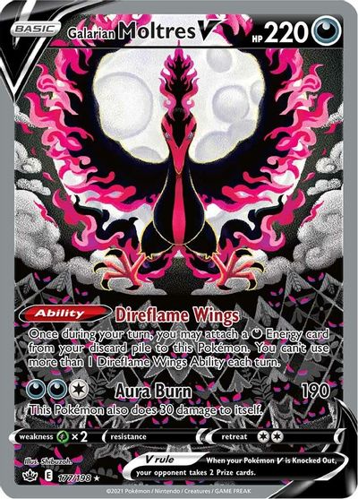 Galarian Moltres V (Alternate Full Art) card art