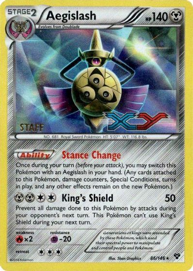 Aegislash - 86/146 (Prerelease) [Staff] card art