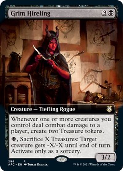 Grim Hireling (Extended Art) card art