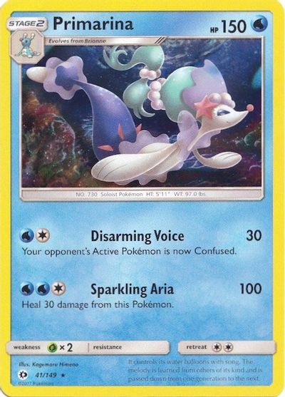 Primarina - 41/149 (Water Web Holo) card art