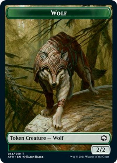 Wolf // Emblem - Zariel, Archduke of Avernus Double-Sided Token card art