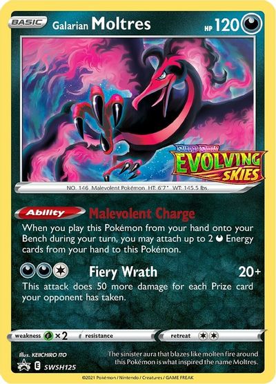 Galarian Moltres - SWSH125 (Prerelease) card art