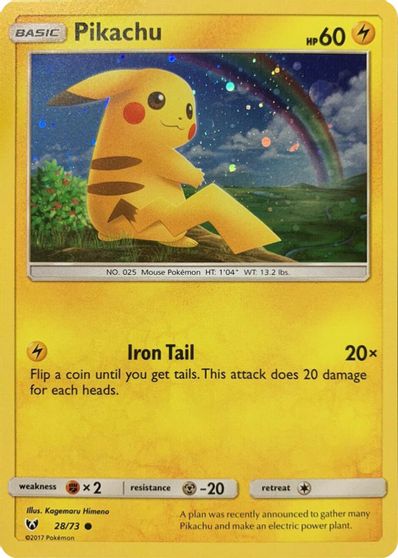 Pikachu - 28/73 (Cosmos Holo) card art