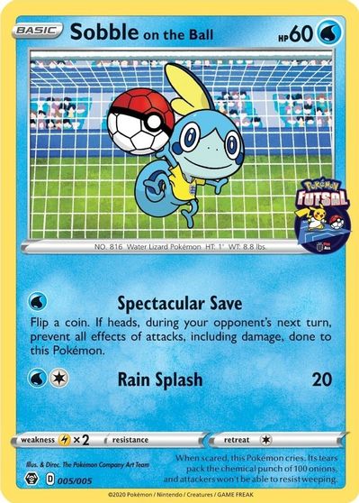 Sobble on the Ball - 005/005 (Pokemon Futsal) card art