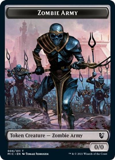 Zombie Army // Zombie (005) Double-Sided Token card art