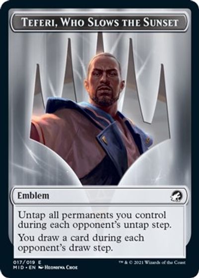 Emblem - Teferi, Who Slows the Sunset card art