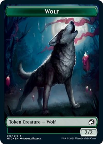 Wolf // Emblem - Teferi, Who Slows the Sunset Double-Sided Token card art