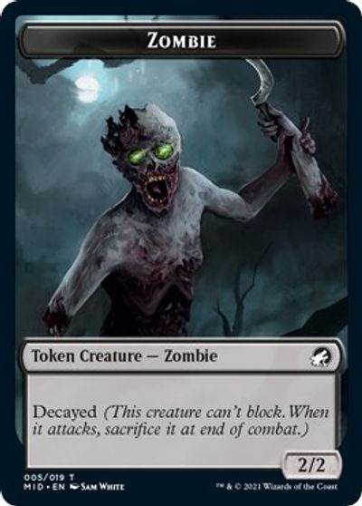 Zombie (005) // Zombie (015) Double-Sided Token card art