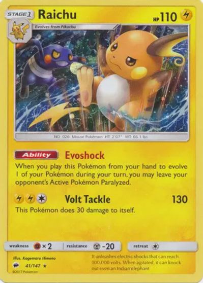 Raichu - 41/147 (Cosmos Holo) card art